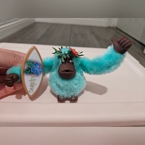 Kipling Turquoise Monkey Keychain with Floral Headband